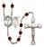 Saint Sebastian and Cheerleading Rosary with Garnet Beads