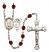 Saint Sebastian and Gymnastics Rosary with Garnet Beads