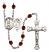 Saint Sebastian and Lacrosse Rosary with Garnet Beads