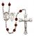 Saint Sebastian and Surfing Rosary with Garnet Beads