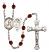 Saint Sebastian and Track & Field Rosary with Garnet Beads