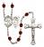 Saint Sebastian and Field Hockey Rosary with Garnet Beads