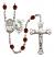 Saint Cecilia and Choir Rosary with Garnet Beads