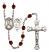 Saint Sebastian and Softball Rosary with Garnet Beads