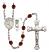 Saint Christopher and Surfing Rosary with Garnet Beads