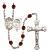 Saint Sebastian and Volleyball Rosary with Garnet Beads