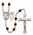 Saint Sebastian and Fishing Rosary with Garnet Beads