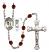 Saint Christopher and Archery Rosary with Garnet Beads