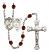 Saint Sebastian and Rodeo Rosary with Garnet Beads