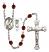 Saint Christopher and Rodeo Rosary with Garnet Beads