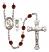 Saint Christopher and Rugby Rosary with Garnet Beads