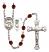 Saint Christopher and Field Hockey Rosary with Garnet Beads