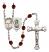 Saint Christopher and Fishing Rosary with Garnet Beads