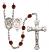 Saint Sebastian and Motorcycle Rosary with Garnet Beads