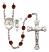 Saint Christopher and Water Polo-Men Rosary with Garnet Beads