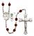 Saint CHRISTOPHER and Water Polo-Women Rosary with Garnet Beads