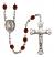 Virgen de Guadalupe Engravable Rosary with Garnet Beads