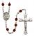 Saint Germaine Cousin Engravable Rosary with Garnet Beads