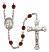 Our Lady of Perpetual Help Engravable Rosary with Garnet Beads