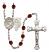 Our Lady of Mount Carmel Rosary with Garnet Beads