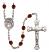 Virgen del Carmen Rosary with Garnet Beads