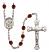 Saint Meinrad of Einsiedeln Engravable Rosary with Garnet Beads