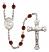 Saint Dunstan Engravable Rosary with Garnet Beads