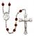 Saint Kieran Engravable Rosary with Garnet Beads