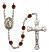 Saint Raymond of Penafort Engravable Rosary with Garnet Beads