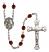 Our Lady of Assumption Engravable Rosary with Garnet Beads