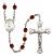 Saint Daniel Comboni Engravable Rosary with Garnet Beads