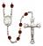 Saint Jeanne Chezard de Matel Engravable Rosary with Garnet Beads