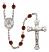 Our Lady Rosa Mystica Engravable Rosary with Garnet Beads