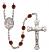 Saint Claude de la Colombiere Engravable Rosary with Garnet Beads