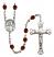 Guardian Angel Protector Engravable Rosary with Garnet Beads