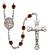 Saint Edmund of East Anglia Engravable Rosary with Garnet Beads