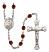 Saint Norbert of Xanten Engravable Rosary with Garnet Beads