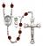 Saint Christopher and Baseball Rosary with Garnet Beads