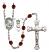 Saint Christopher and Football Rosary with Garnet Beads