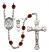 Saint Christopher and Basketball Rosary with Garnet Beads