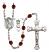 Saint Christopher and Golf Rosary with Garnet Beads