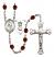 Saint Christopher and Wrestling Rosary with Garnet Beads