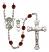 Saint Christopher and Swimming Rosary with Garnet Beads