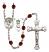 Saint Christopher and Dance Rosary with Garnet Beads