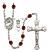 Saint Christopher and Gymnastics Rosary with Garnet Beads