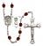 Saint Christopher and Karate Rosary with Garnet Beads