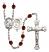 Saint Sebastian and Football Rosary with Garnet Beads