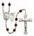 Saint Sebastian and Soccer Rosary with Garnet Beads