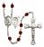 Saint Sebastian and Tennis Rosary with Garnet Beads