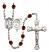 Saint Sebastian and Golf Rosary with Garnet Beads